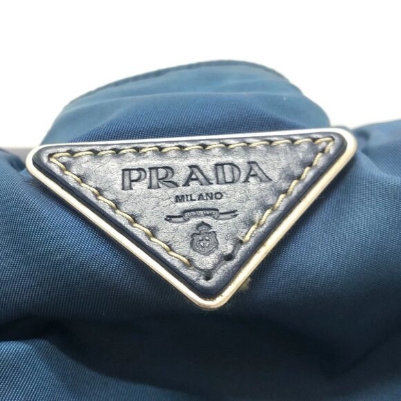 PRADA VA0677 Triangle logo Tote bag Nylon blue/SilverHardware - Picture 6 of 12